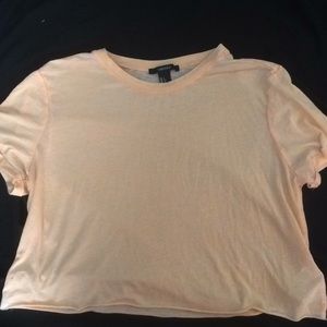 Forever 21 Orange See-Through Crop Top